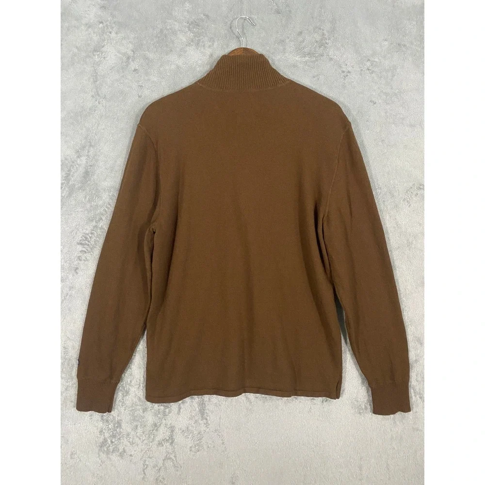 The North Face Sweater Sz M Brown 1/4 Zip Cotton Wool Mock Neck Layer Outdoor